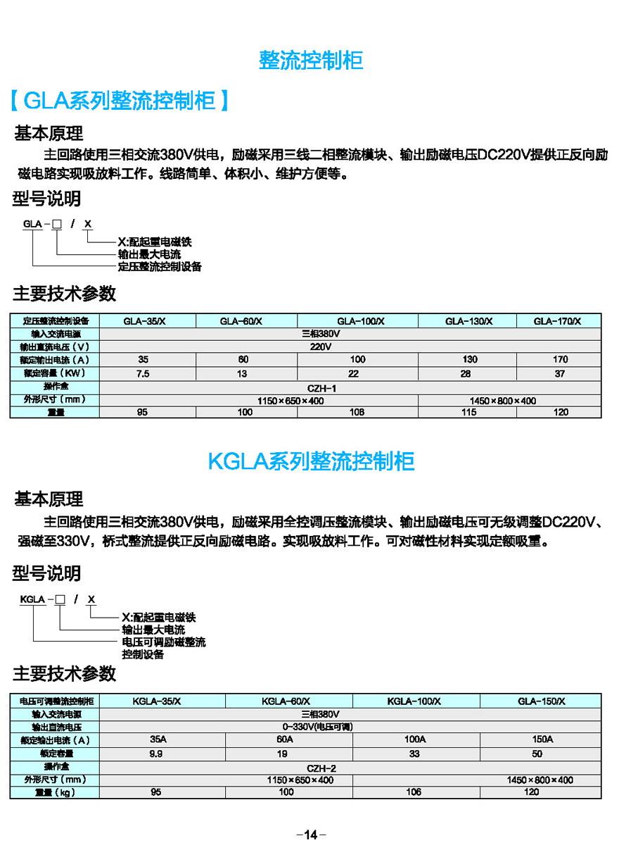 GLA、KGLA、KGLA-T系列整流控制柜